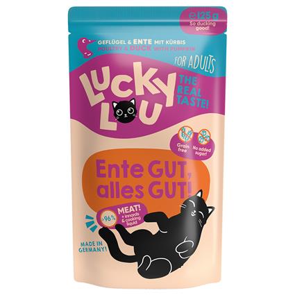 Lucky Lou Adult 16 x 125 g em saquetas - Aves e pato