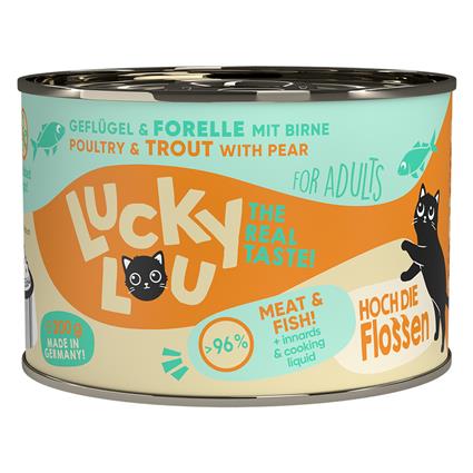 Lucky Lou Adult 24 x 200 g - Pack económico - Aves e truta