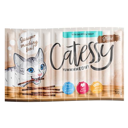 Catessy Sticks snacks para gatos 10 x 5 g - Salmão e truta