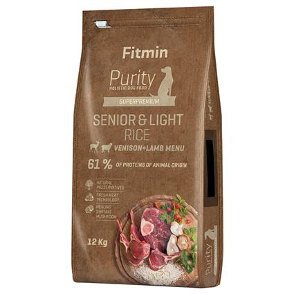 Fitmin dog Purity Senior & Light arroz, veado e cordeiro - 12 kg