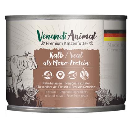 Venandi Animal Monoproteína 6 x 200 g comida húmida para gatos - Vitela