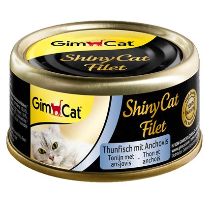 GimCat ShinyCat Filet 6 x 70 g - Atum e anchovas