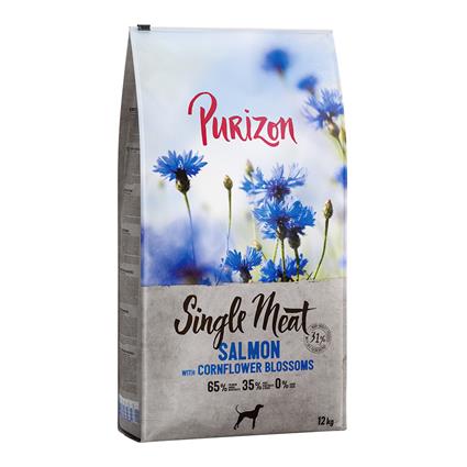 Purizon Single Meat Adult salmão com espinafres e flores de centáurea - 12 kg