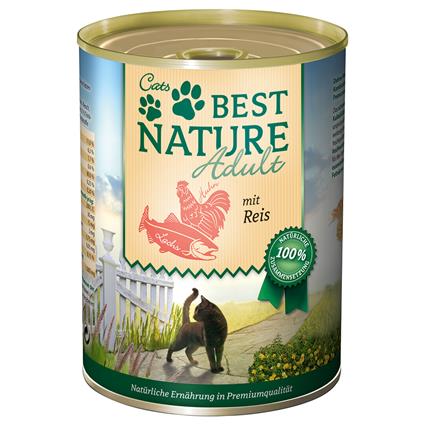 Best Nature Cat Adult 6 x 400 g - Salmão, frango e arroz