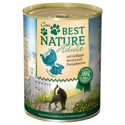 Best Nature Cat Adult 6 x 400 g - Aves e coelho