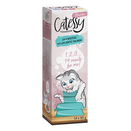 Catessy Mousse em terrinas 56 x 90 g - Megapack económico  - Salmão do Atlântico