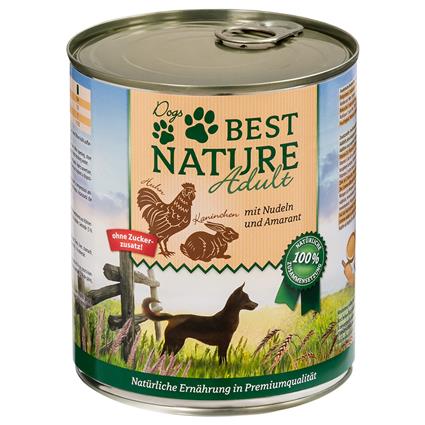 Best Nature Dog Adult 12 x 800 g - Pack económico  - Coelho, frango e massa