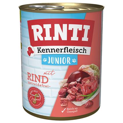 RINTI Kennerfleisch 24 x 800g - Pack económico - Junior com vaca