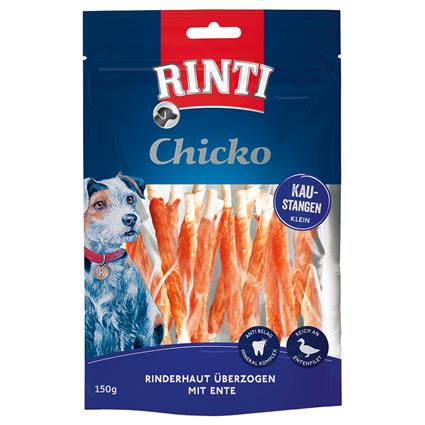 RINTI Chicko snacks de higiene oral pequenos para cães - Pack económico: pato 18 x 150 g