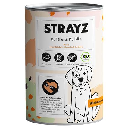 STRAYZ BIO 6 x 400 g - Peru biológico com abóbora biológica, funcho biológico e arroz biológico