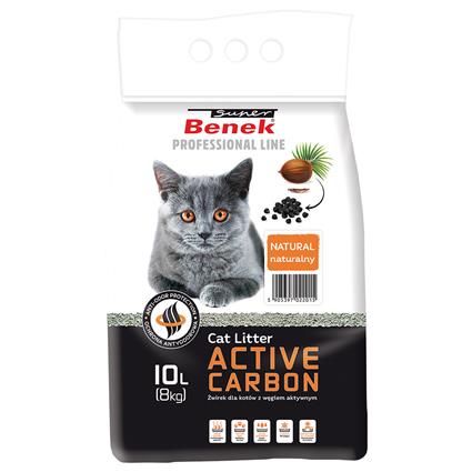 Super Benek Active Carbon para gatos - Pack económico: 2 x 10 l (aprox. 16 kg)