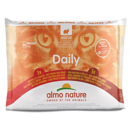 Almo Nature Daily Menu 24 x 70 g - Pack económico - Pack misto: frango e vaca, pato e frango