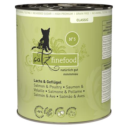 catz finefood 6 x 800 g comida húmida para gatos - Salmão e aves