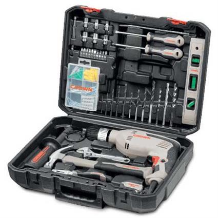 Crown Ck10-xa98c 600w Hammer Drill Set Prateado