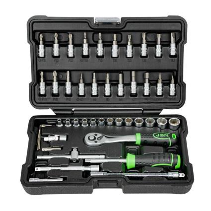 Jbm Case Of 46 Pieces With Zinc Plated Hexagonal Sockets Prateado