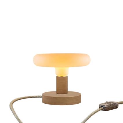 Creative Cables Posaluce Dash Wooden Table Lamp With 2-pole Plug - Switch Dourado