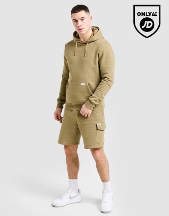 McKenzie Overhead Hoodie Cargo Shorts Set - Brown, Brown