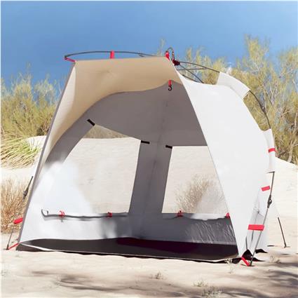 vidaXL Tenda praia 2 pessoas libertação rápida impermeável cinzento