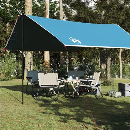 vidaXL Lona de campismo 430x380x210 cm impermeável azul