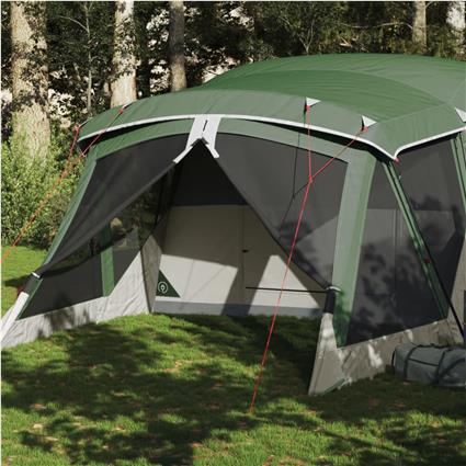 vidaXL Tenda de campismo c/ avançado para 4 pessoas impermeável verde
