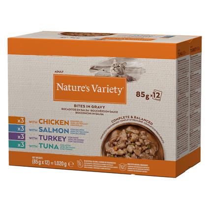 Nature's Variety Bites em molho 48 x 85 g - Pack económico - Pack misto (4 variedades)