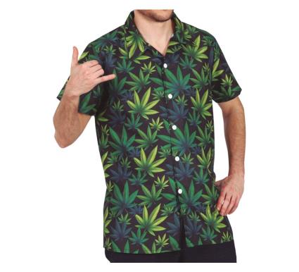 Camisa Adulto Maconha Verde Escuro