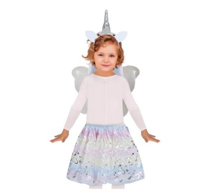 Kit Unicórnio Infantil: Tiara, Asas e Tutu