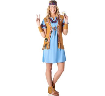 Fato de hippie jeans azul para mulher