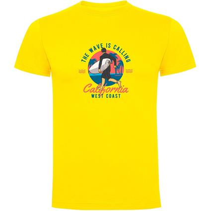 Kruskis Wave Calling Short Sleeve T-shirt Amarelo 2XL Homem