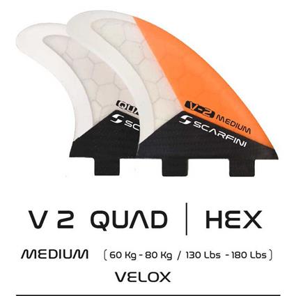 Scarfini Fcs1 - Velox Carbon Base Quad Set Keel Transparente M