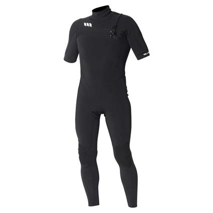 West Lotus Fluid 2/2 Mm Short Sleeve Chest Zip Neoprene Suit Preto MS