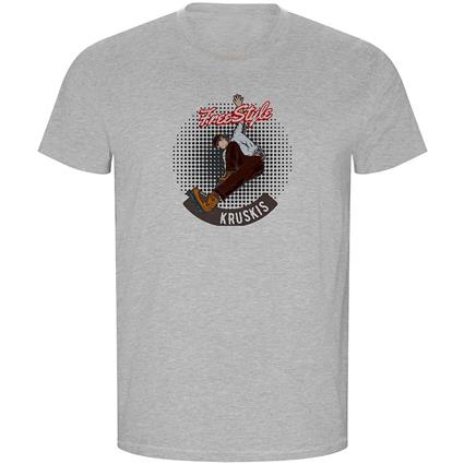 Kruskis Freestyle Rollers Eco Short Sleeve T-shirt Cinzento XL Homem