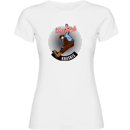 Kruskis Freestyle Rollers Short Sleeve T-shirt Branco S Mulher