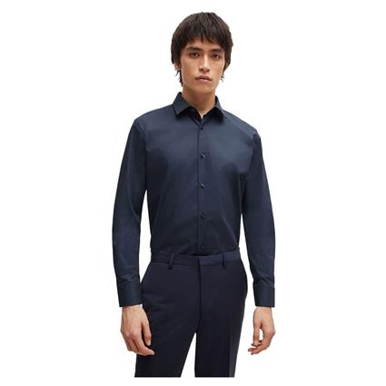 Hugo Elisha Long Sleeve Shirt Azul 45 Homem