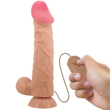 PRETTY LOVE - SÉRIE SLIDING SKIN DILDO REALÍSTICO COM VENTOSA DESLIZANTE PELE CARNE 24 CM