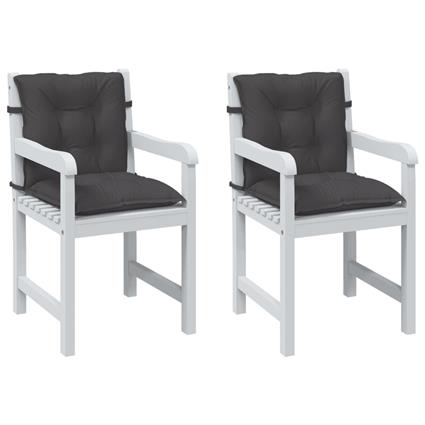 vidaXL Almofadões lombares p/ cadeiras 2pcs mesclado tecido antracite