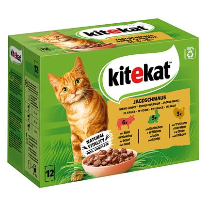 Kitekat saquetas herméticas 48 x 85 g - Festim de caça em molho