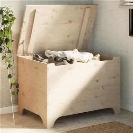 vidaXL Caixa de arrumação com tampa RANA 80x49x54 cm pinho maciço