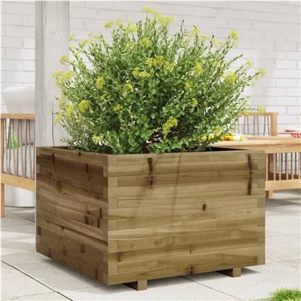 vidaXL Vaso/floreira de jardim 70x70x49,5 cm madeira pinho impregnada