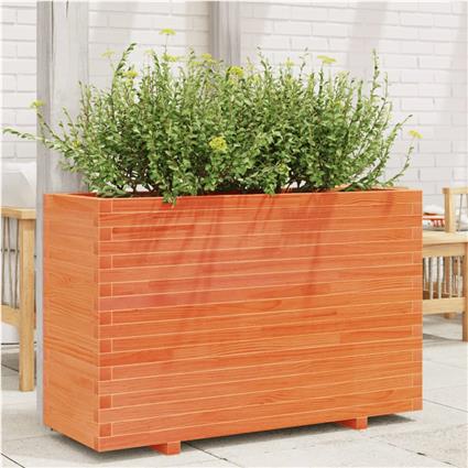 vidaXL Vaso/floreira de jardim 110x40x72 cm pinho maciço castanho mel