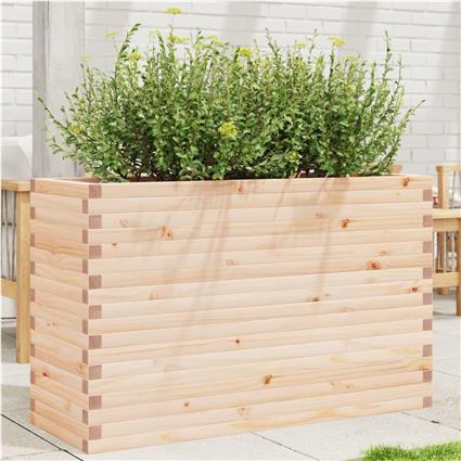 vidaXL Vaso/floreira de jardim 110x40x68,5 cm madeira de pinho maciça