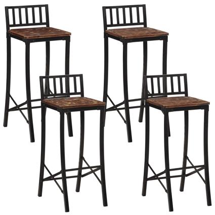 vidaXL Cadeiras de bar 4 pcs madeira recuperada maciça