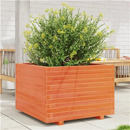 vidaXL Vaso/floreira de jardim 70x70x49,5 cm pinho maciço castanho mel