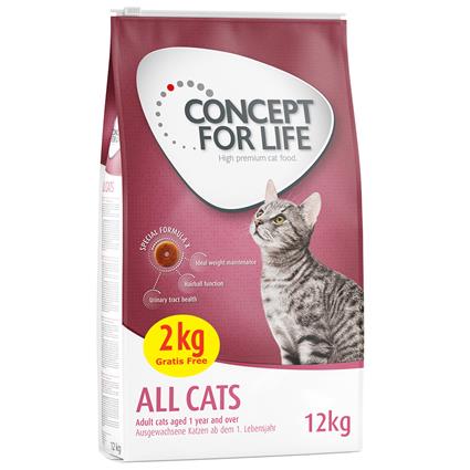 Concept for Life All Cats - Receita melhorada! - 10 + 2 kg grátis!