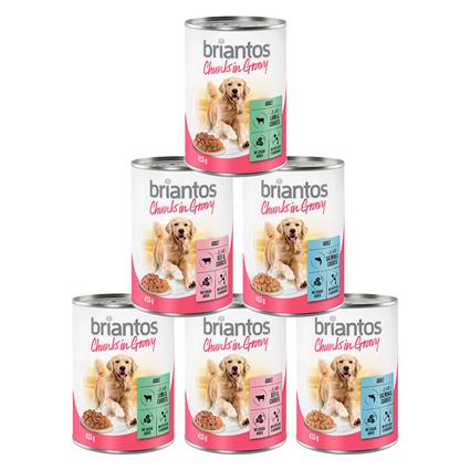 Briantos Chunks em molho 6 x 415 g - Pack misto (vaca, salmão e cordeiro)
