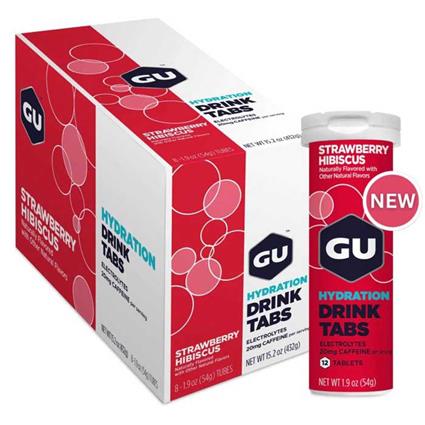 Gu Strawberry Hibiscus Hydration Tabs Box 8 Units Transparente