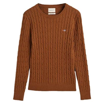 Gant Stretch Cable Crew Neck Sweater  L Mulher