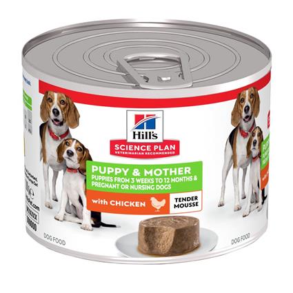 Hill's Science Plan Puppy & Mother Tender Mousse - Frango (12 x 200 g)