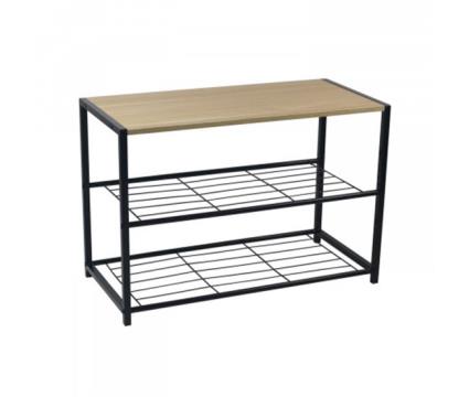 Banco de sapatos estilo industrial 2 prateleiras erme o91