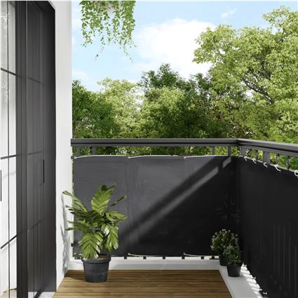 vidaXL Tela de varanda 90x700 cm 100% poliéster oxford antracite